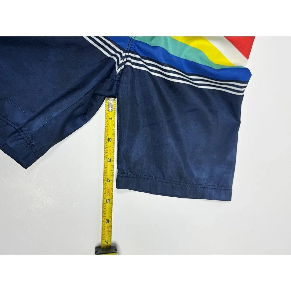 Old Navy‎ Board Shorts Boys 5T Orange Blue Striped Drawstring Waist Swimwear